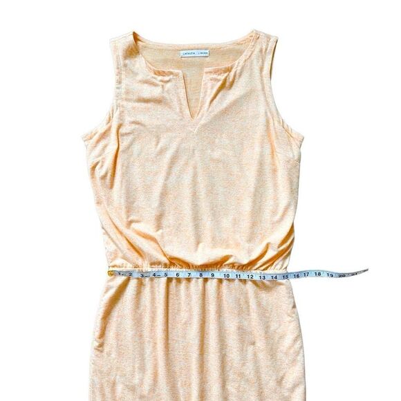 Athleta Vida Tiger Lily Orange Linen Blend Sleeveless Dress Medium - Picture 7 of 10